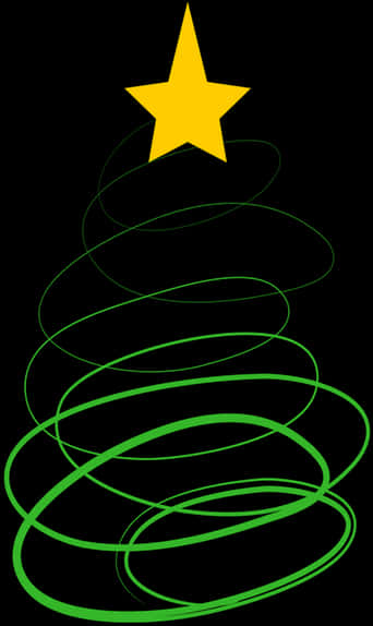 Abstract Christmas Treewith Star PNG Image