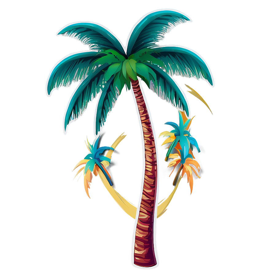 Abstract Coconut Tree Png Wub PNG Image