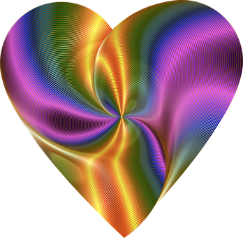 Abstract Colorful Heart Art PNG Image