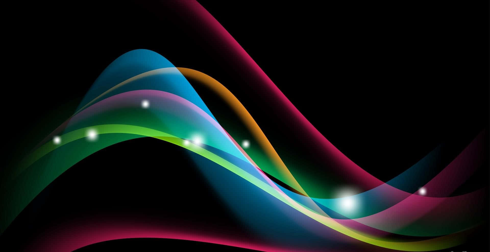 Abstract Colorful Light Waves PNG Image