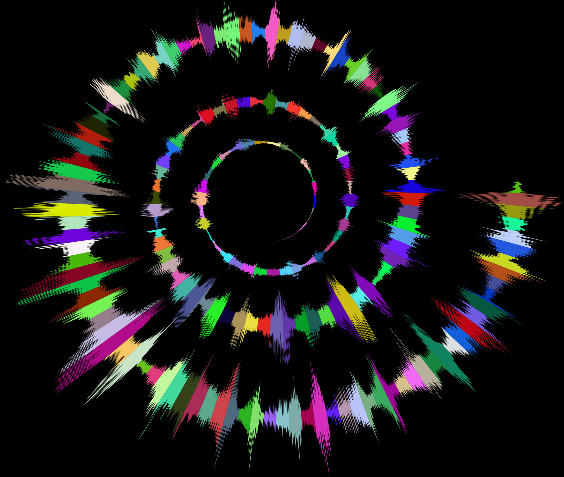 Abstract Colorful Soundwave Art PNG Image