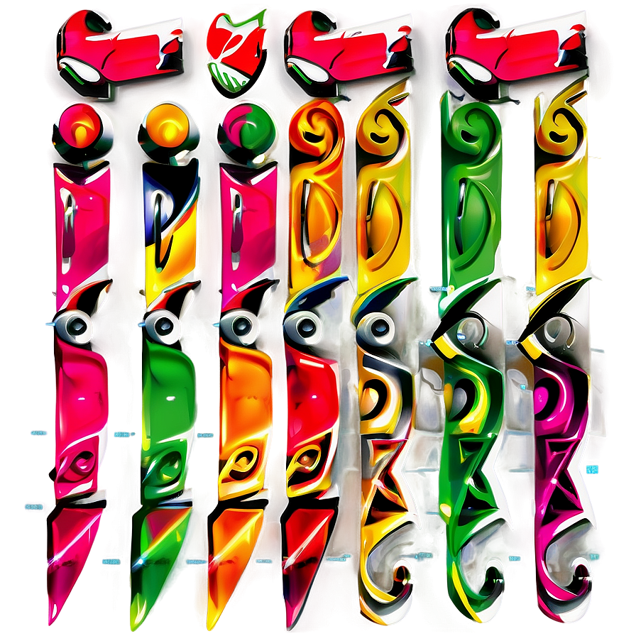 Abstract Colorful Totem Poles Vector Art PNG Image