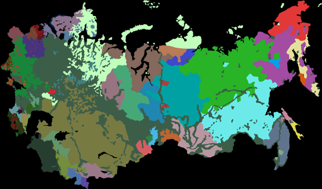 Abstract Colorful World Map PNG Image