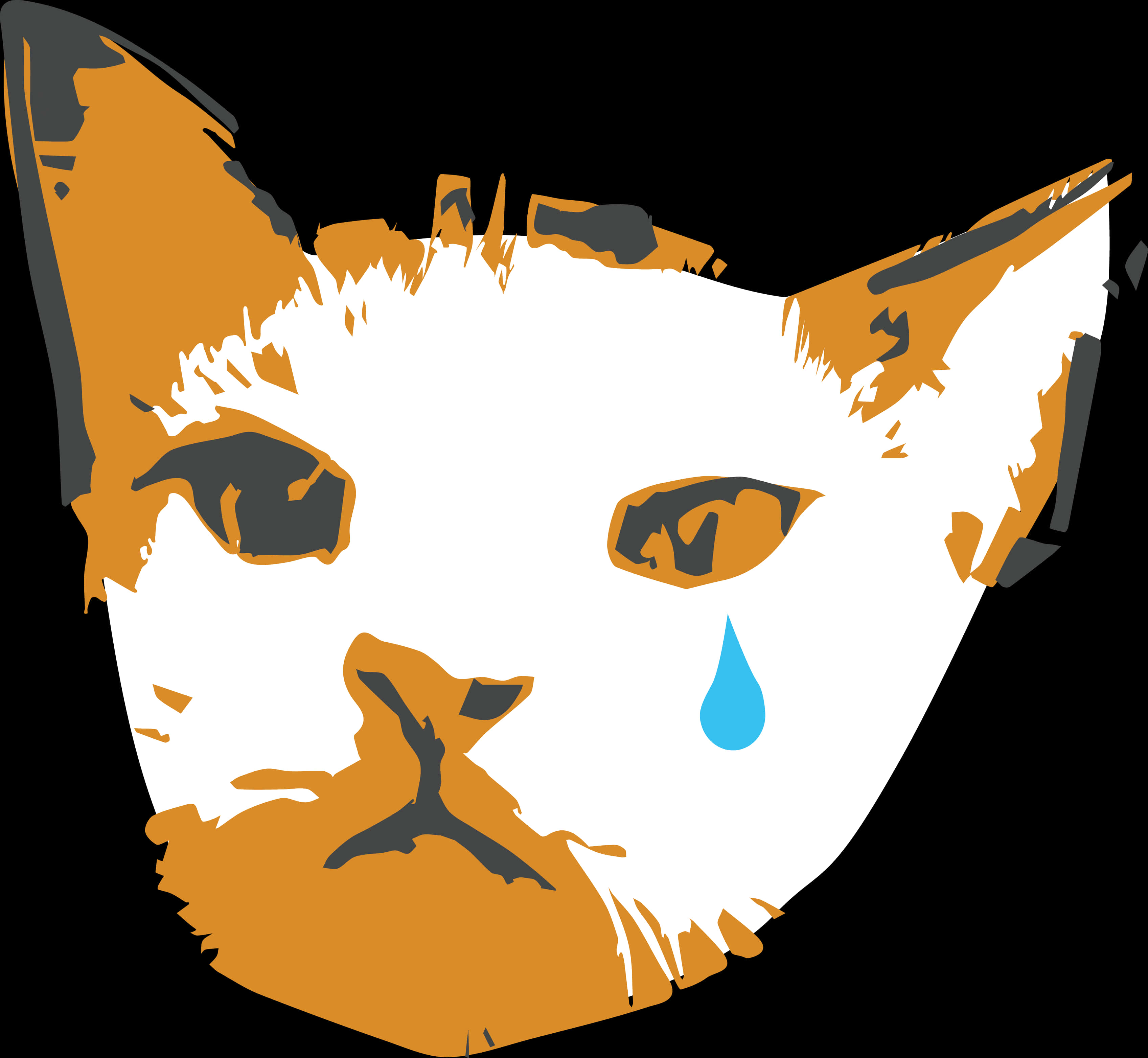 Abstract Crying Cat Graffiti Art PNG Image