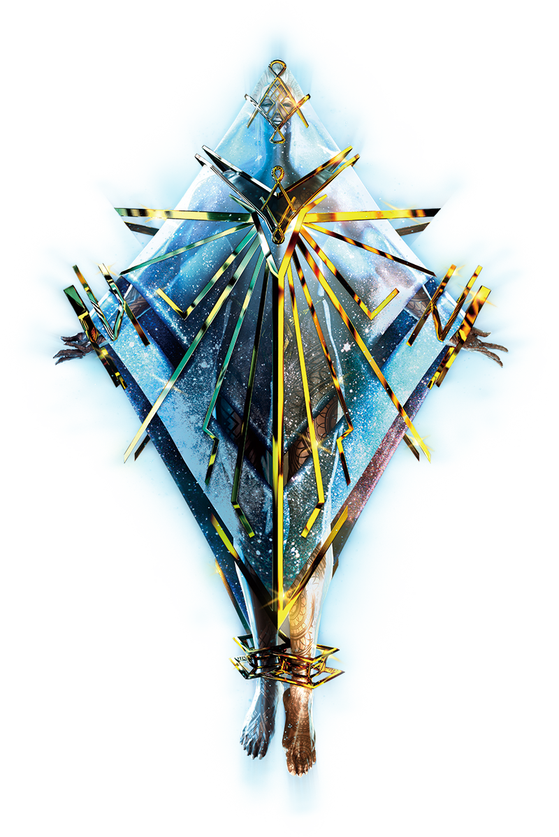 Abstract Crystalized Figure Art PNG Image