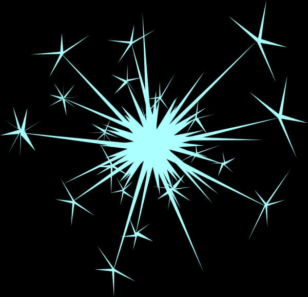 Abstract Cyan Sparkle Explosion PNG Image