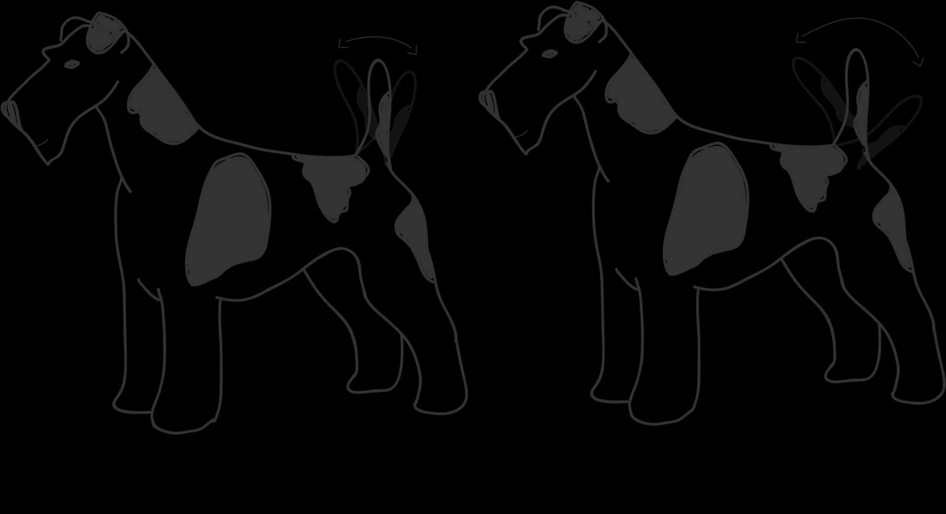 Abstract Dog Silhouettes PNG Image