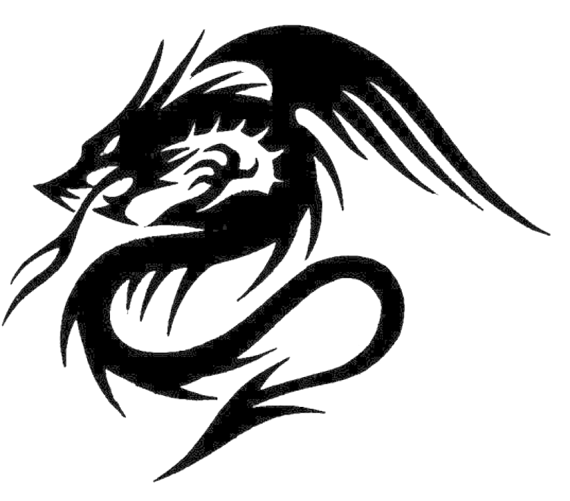 Abstract Dragon Tattoo Design PNG Image