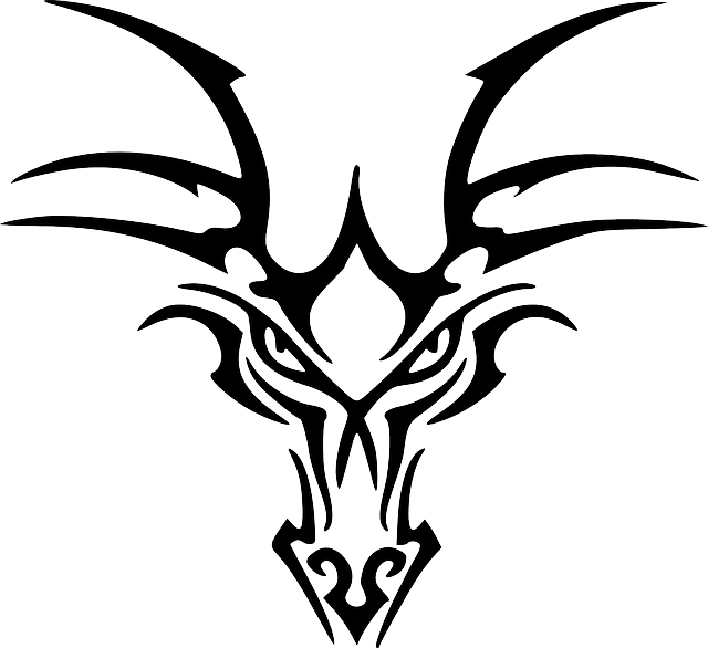 Abstract Dragon Tattoo Design PNG Image