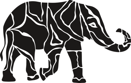 Abstract Elephant Silhouette PNG Image