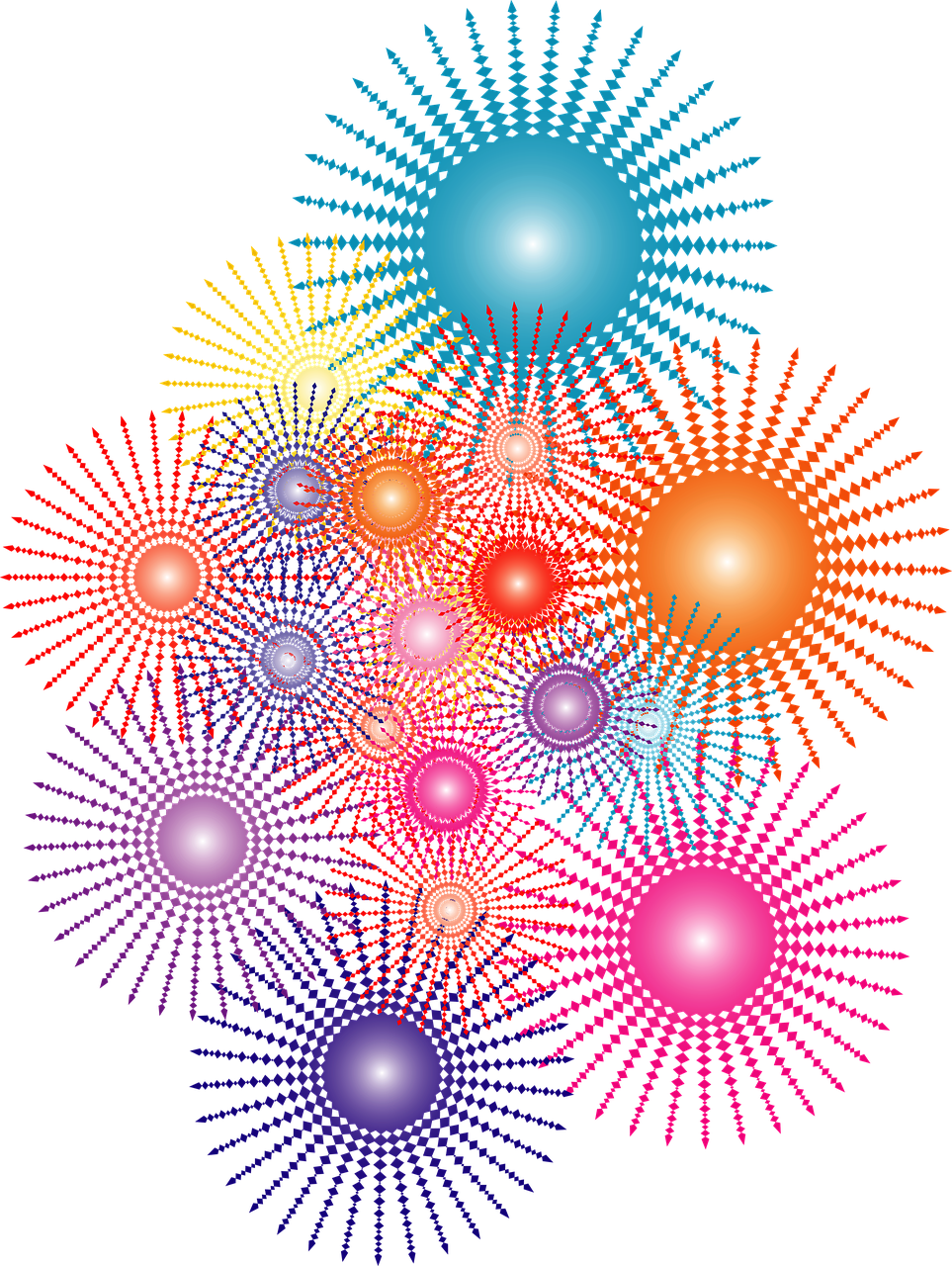 Abstract Fireworks Display PNG Image