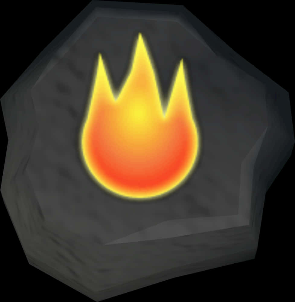 Abstract Flame Icon Stone Background PNG Image