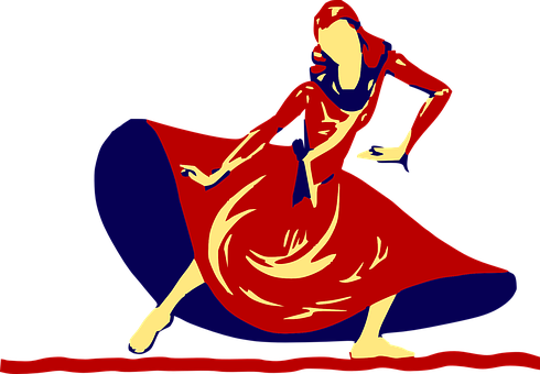 Abstract Flamenco Dancer Artwork PNG Image