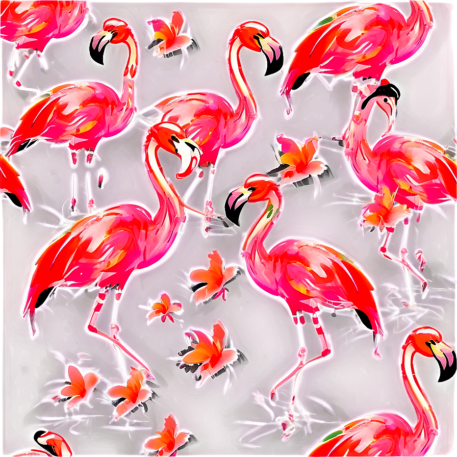 Abstract Flamingo Pattern Png Yqb PNG Image