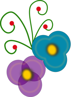 Abstract Floral Artwork PNG Image