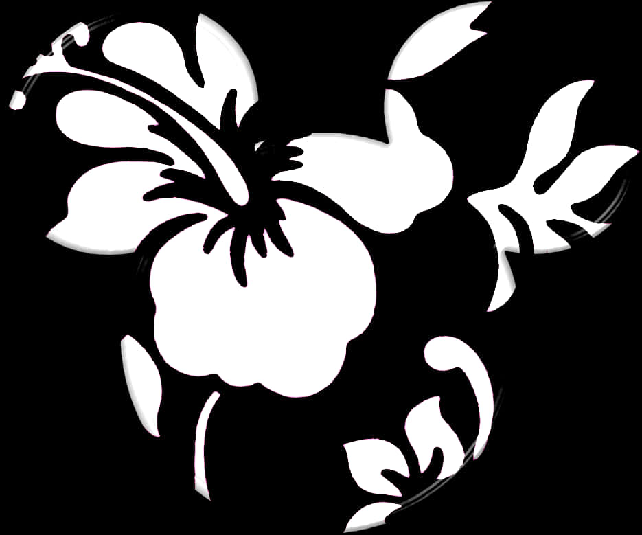 Abstract Floral Silhouette Black Background PNG Image