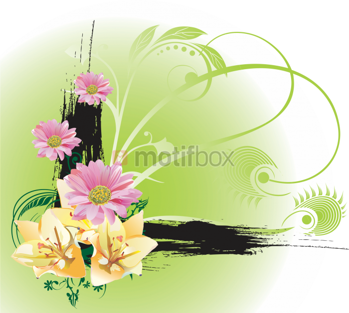 Abstract Floral Vector Design PNG Image