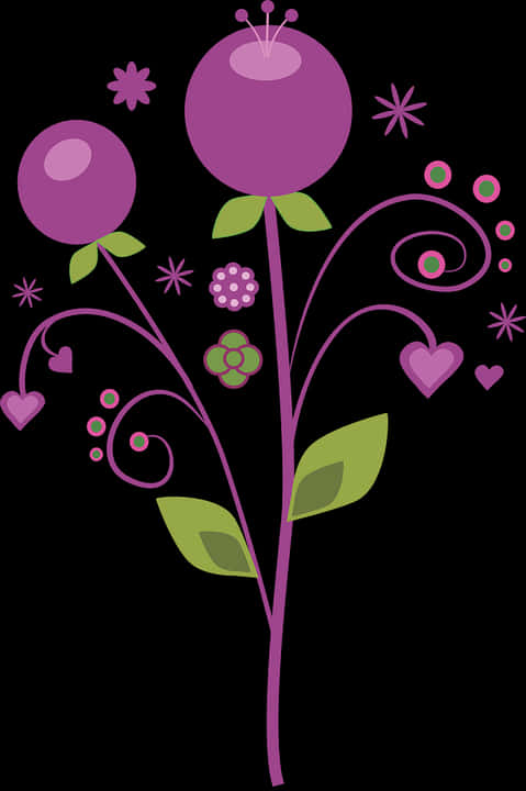 Abstract Floral Vector Illustration PNG Image