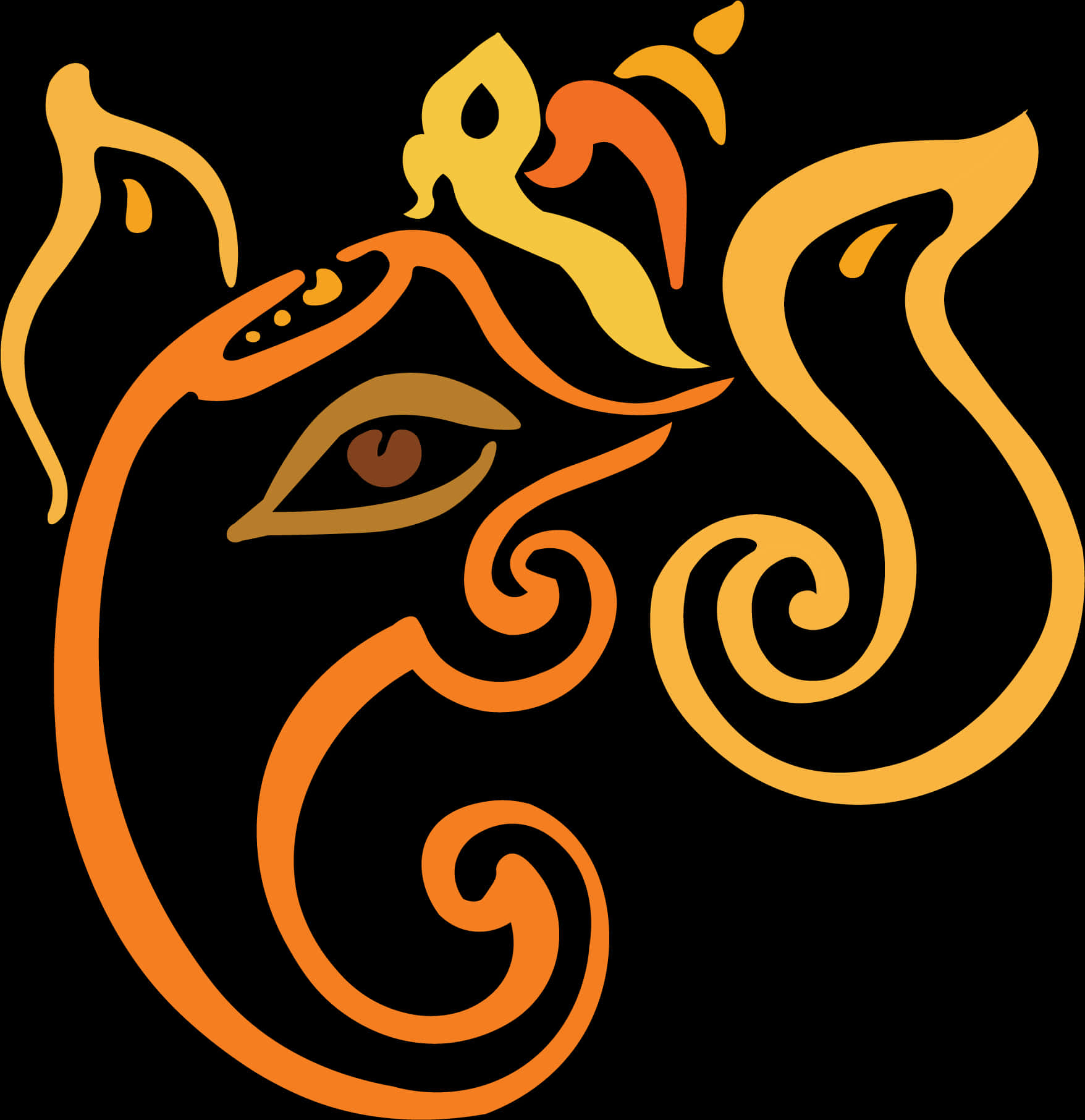 Abstract_ Ganpati_ Artwork PNG Image