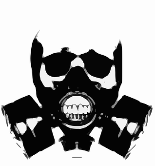 Abstract Gas Mask Artwork PNG Image