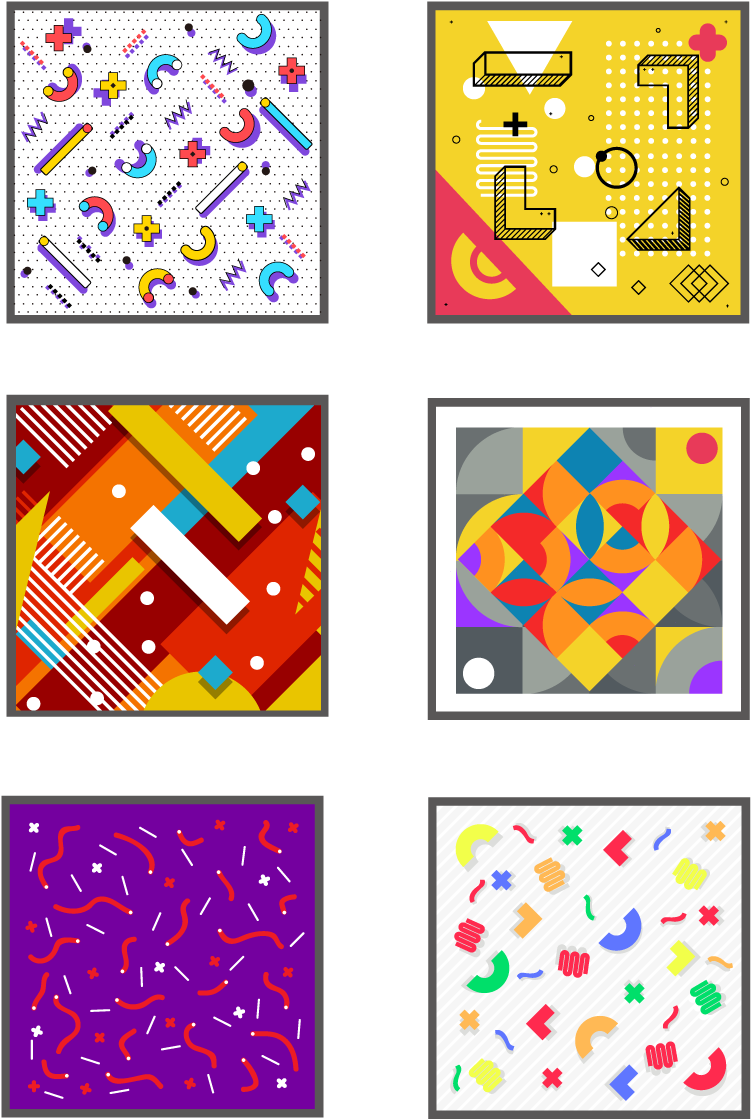 Abstract Geometric Artwork Collection PNG Image