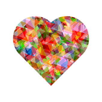 Abstract Geometric Heart Design PNG Image