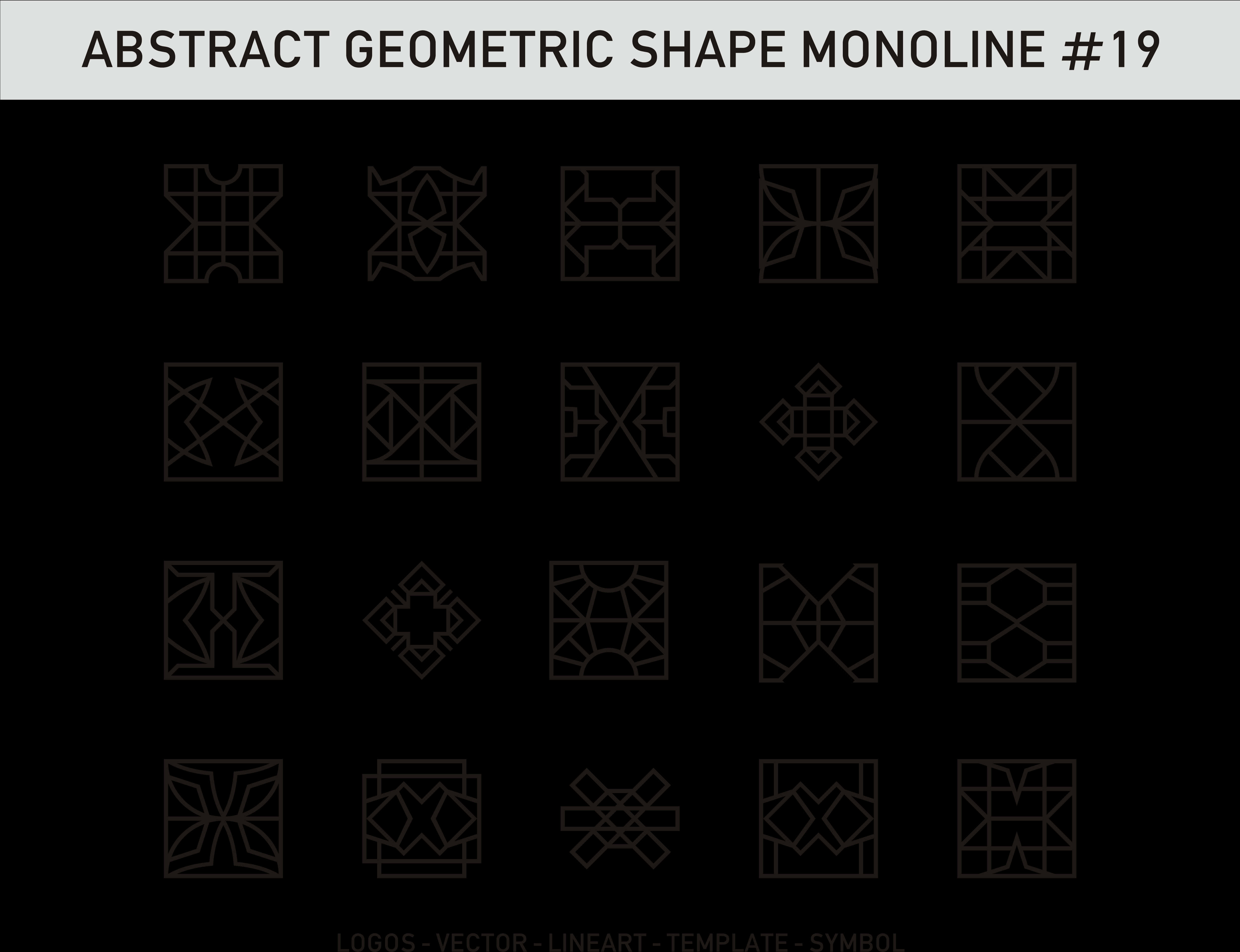 Abstract Geometric Shapes Monoline19 PNG Image