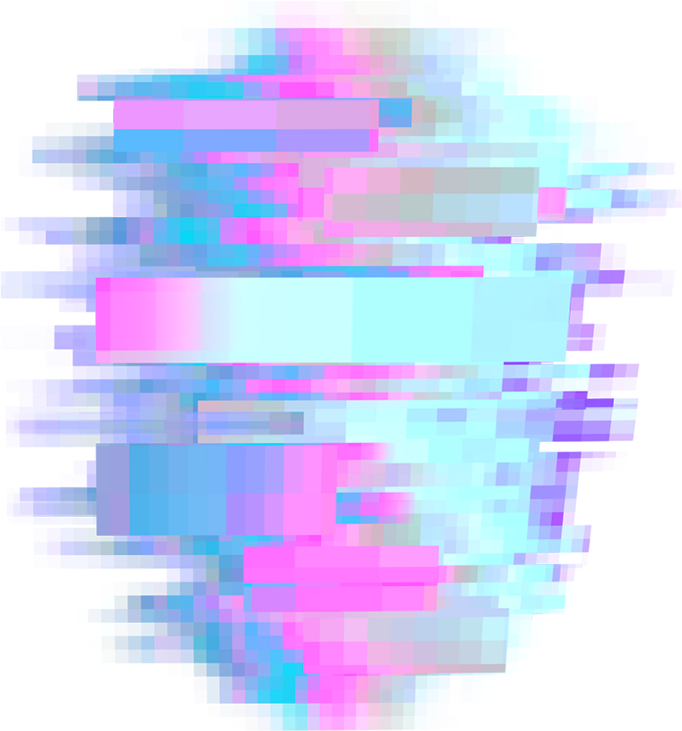 Abstract Glitch Art Portrait PNG Image