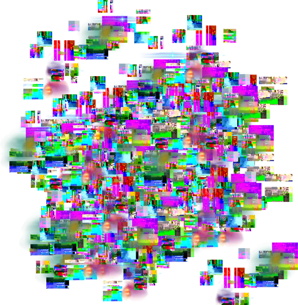 Abstract Glitch Artwork Composition PNG Image