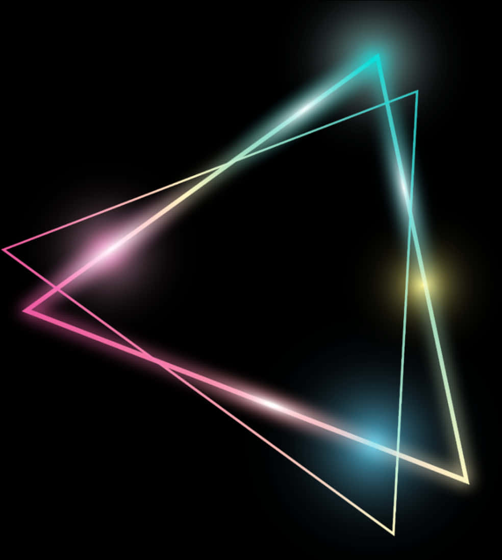 Abstract Glowing Triangular Design PNG Image