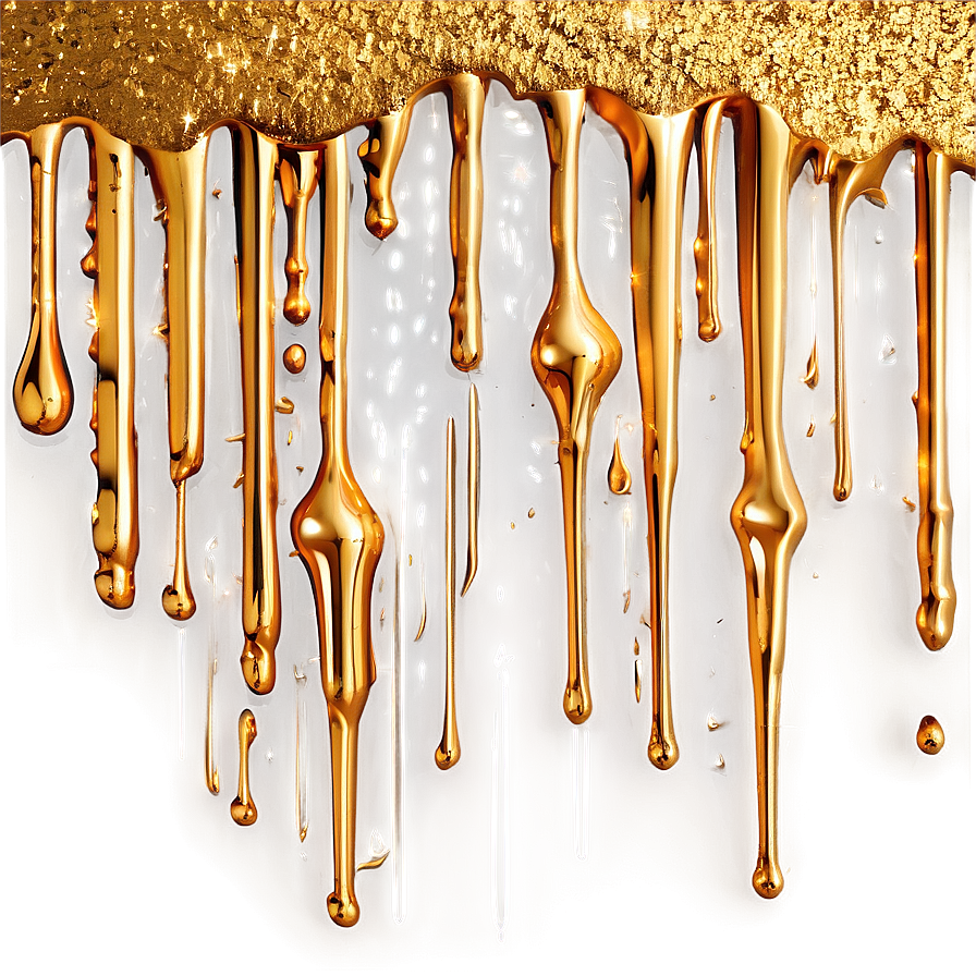 Abstract Gold Glitter Drip Png 49 PNG Image