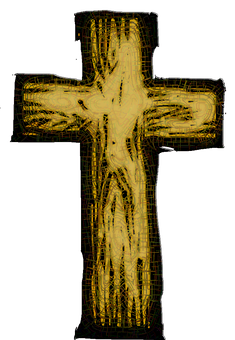 Abstract Golden Cross Design PNG Image