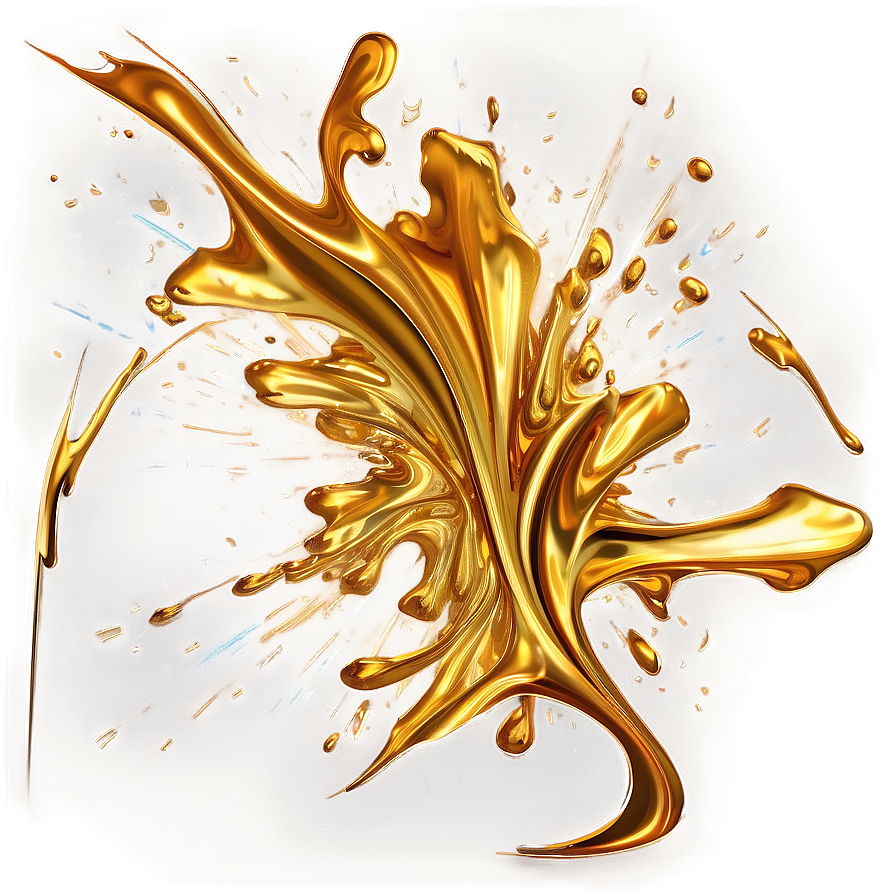 Abstract Golden Splash Artwork Png 93 PNG Image