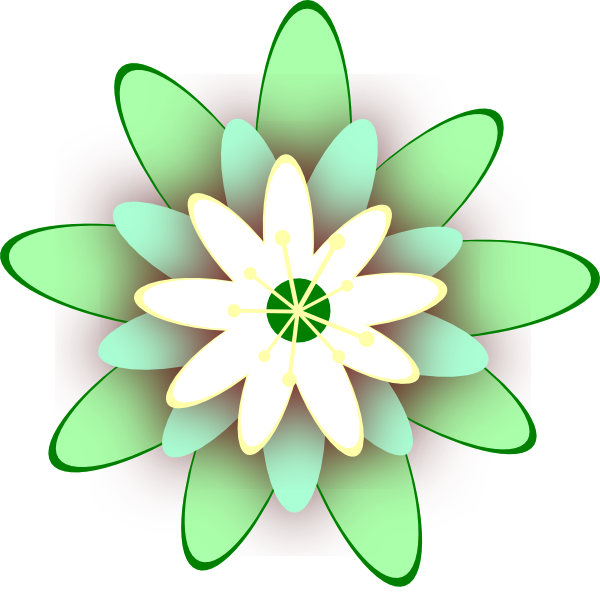 Abstract Green Flower Illustration.png PNG Image