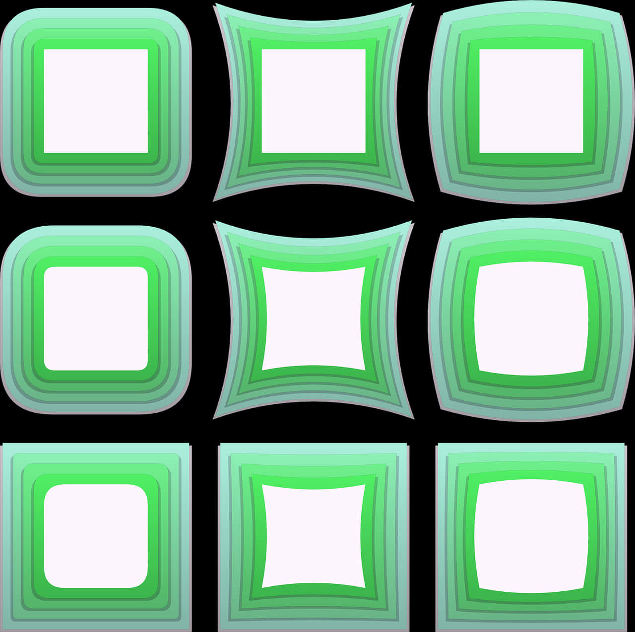 Abstract Green Frames Array PNG Image