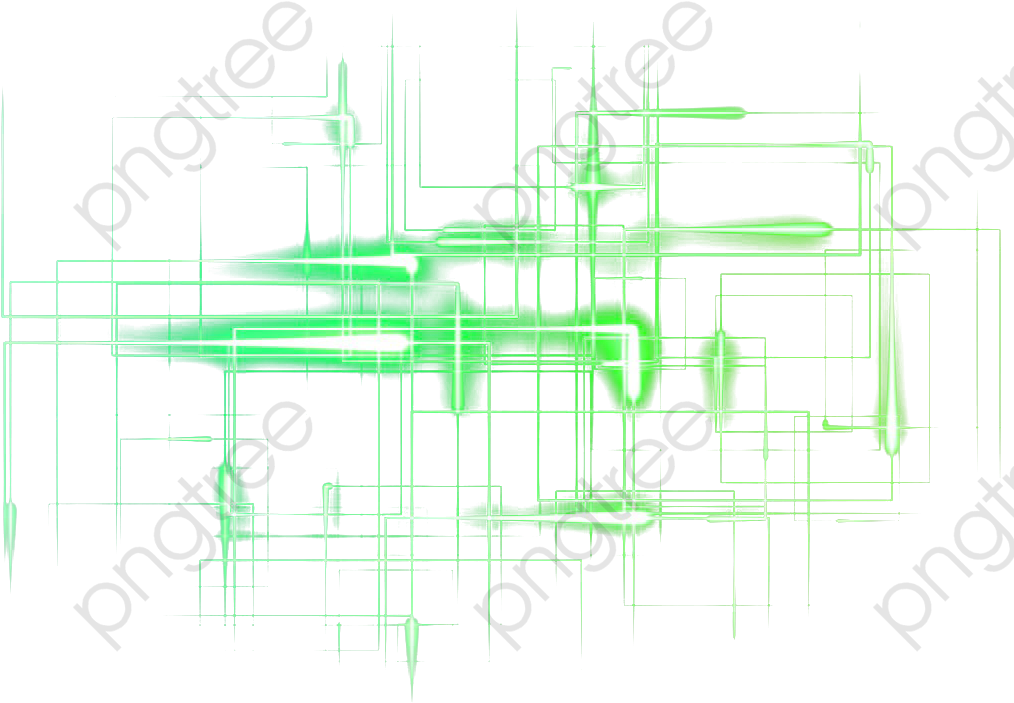 Abstract Green Neon Lines PNG Image