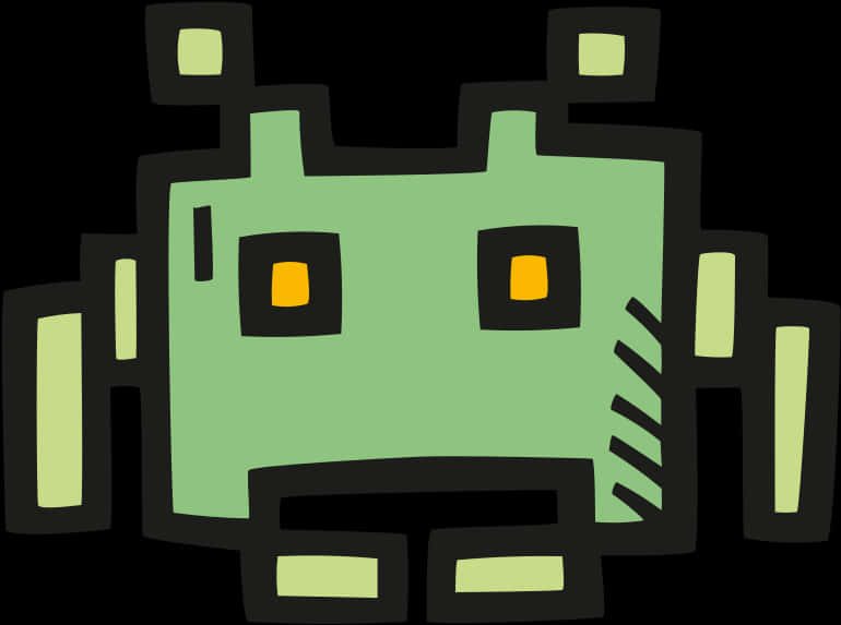 Abstract Green Robot Head PNG Image