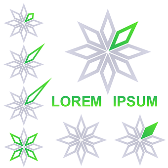 Abstract Green Star Logo Design PNG Image