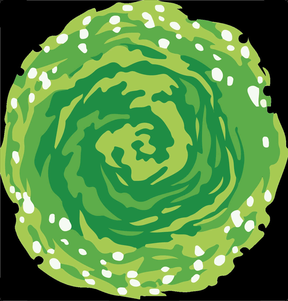 Abstract Green Swirl Pattern PNG Image