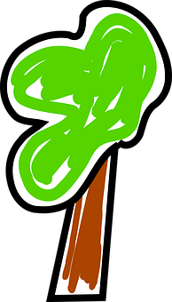 Abstract Green Tree Graphic PNG Image