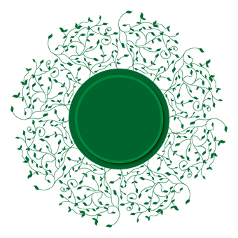 Abstract Green Vine Mandala PNG Image