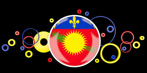 Abstract_ Guadeloupe_ Flag_ Design PNG Image