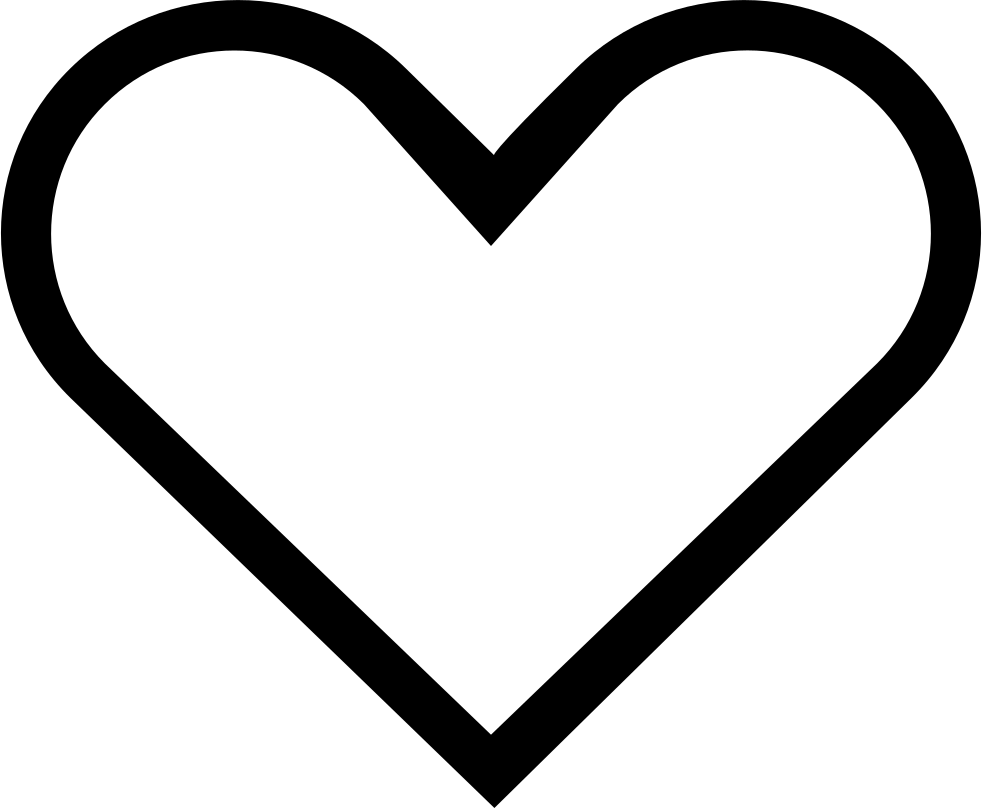 Abstract Heart Outline Blackand White PNG Image