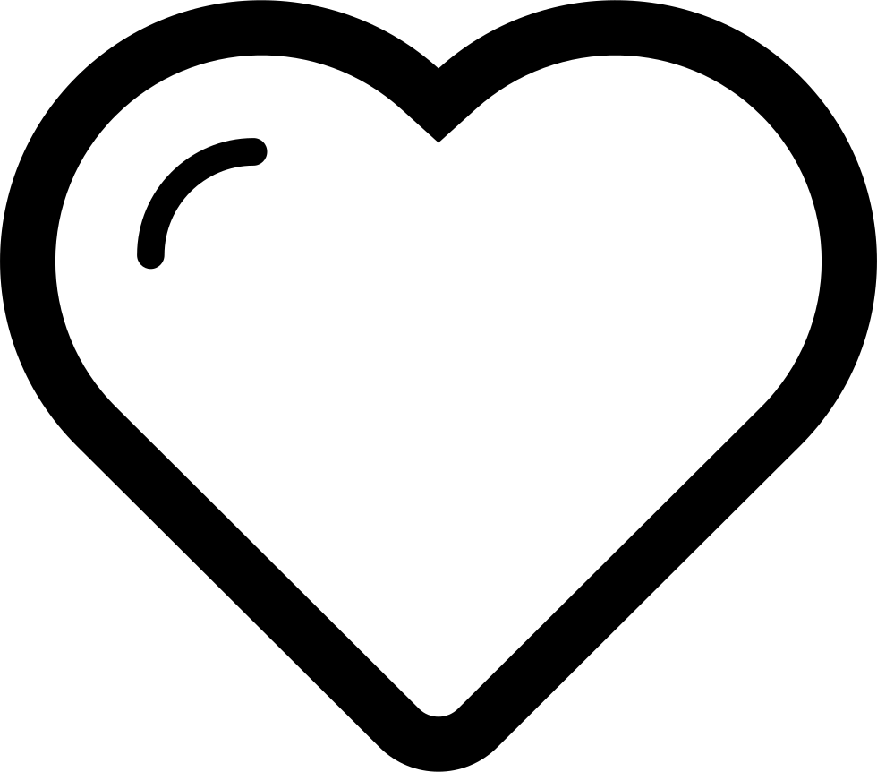 Abstract Heart Outline Blackand White PNG Image