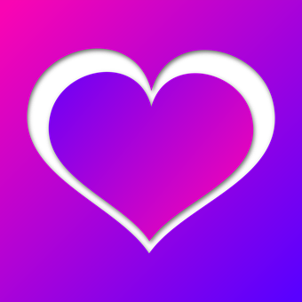 Abstract Heart Outline Purple Pink Gradient Background PNG Image