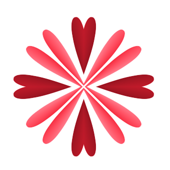 Abstract Heart Petal Design PNG Image