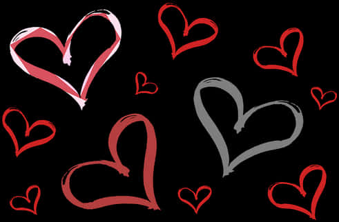 Abstract Hearts Artwork PNG Image