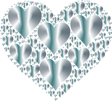 Abstract Hearts Mosaic PNG Image