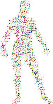 Abstract Human Figure Composedof Lines PNG Image