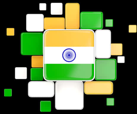 Abstract_ Indian_ Flag_ Art PNG Image